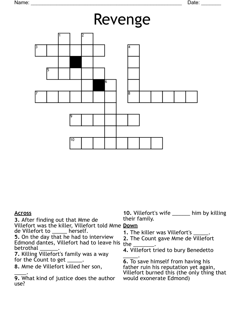 Revenge  Crossword