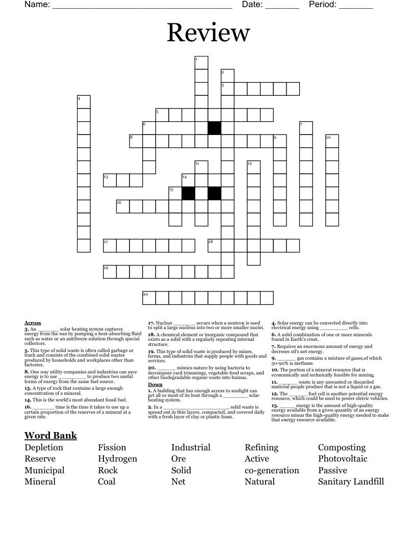 Review Crossword