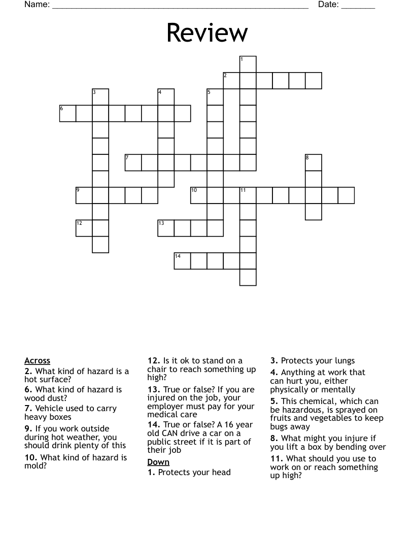 Review Crossword