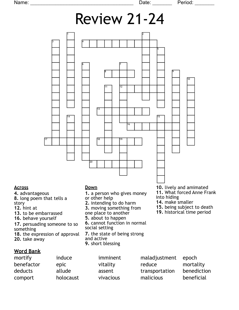 Review 21-24 Crossword