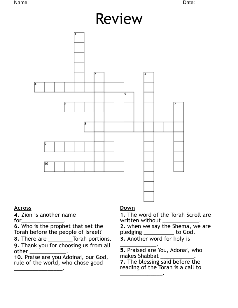 Review Crossword