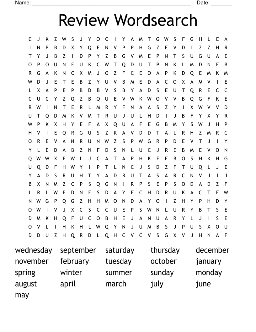 Review Wordsearch