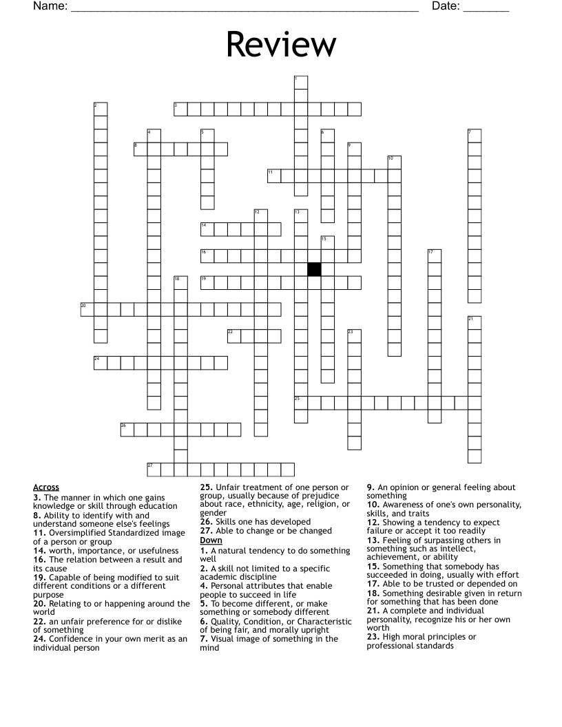 Review  Crossword