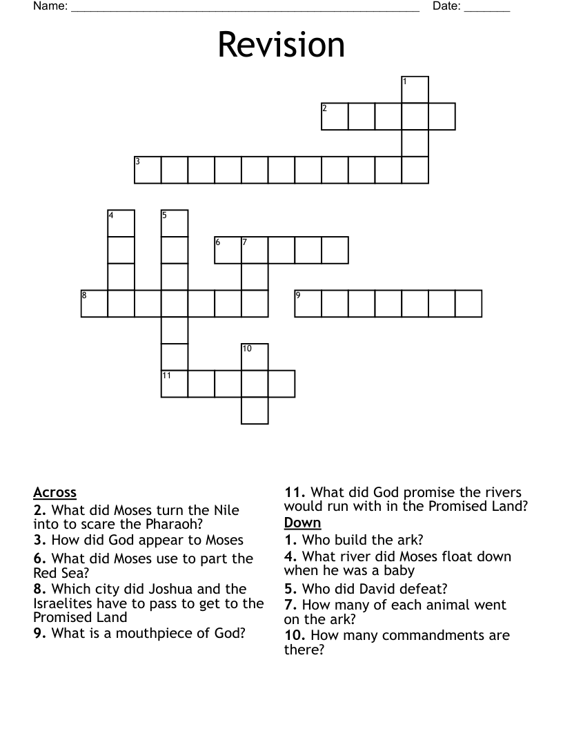 Revision Crossword