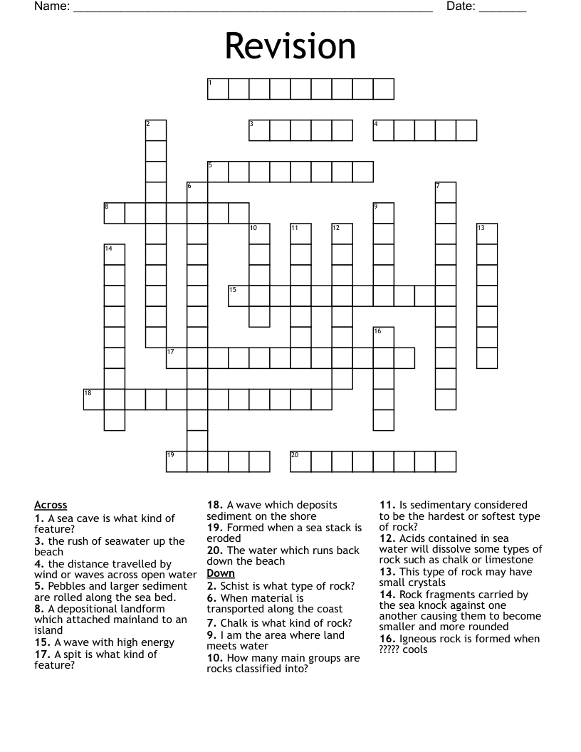 Revision Crossword