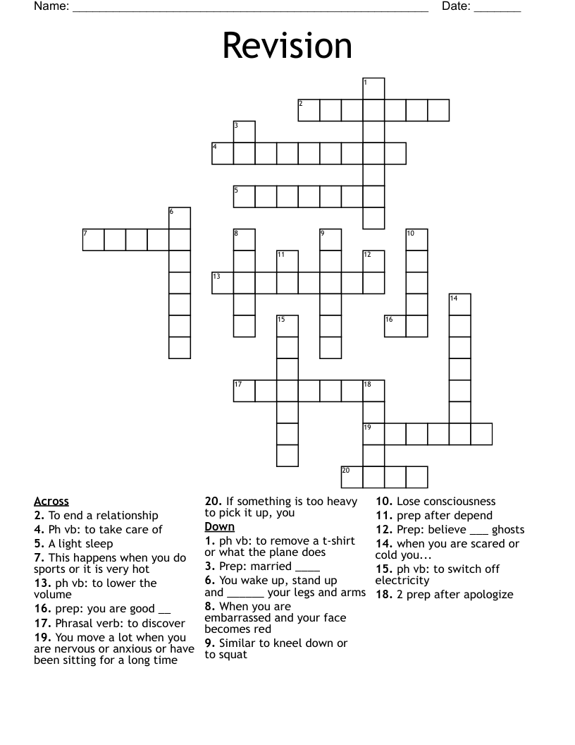 Revision Crossword