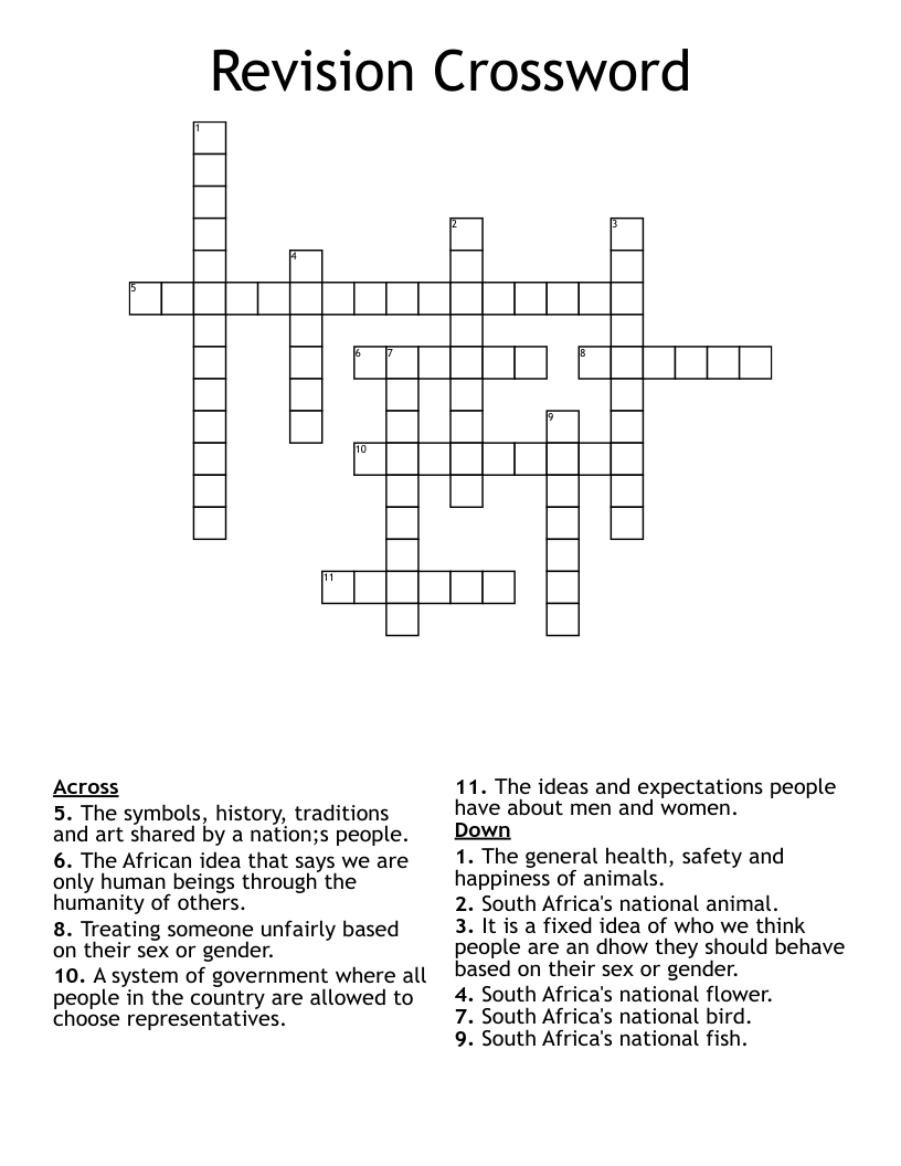Revision Crossword