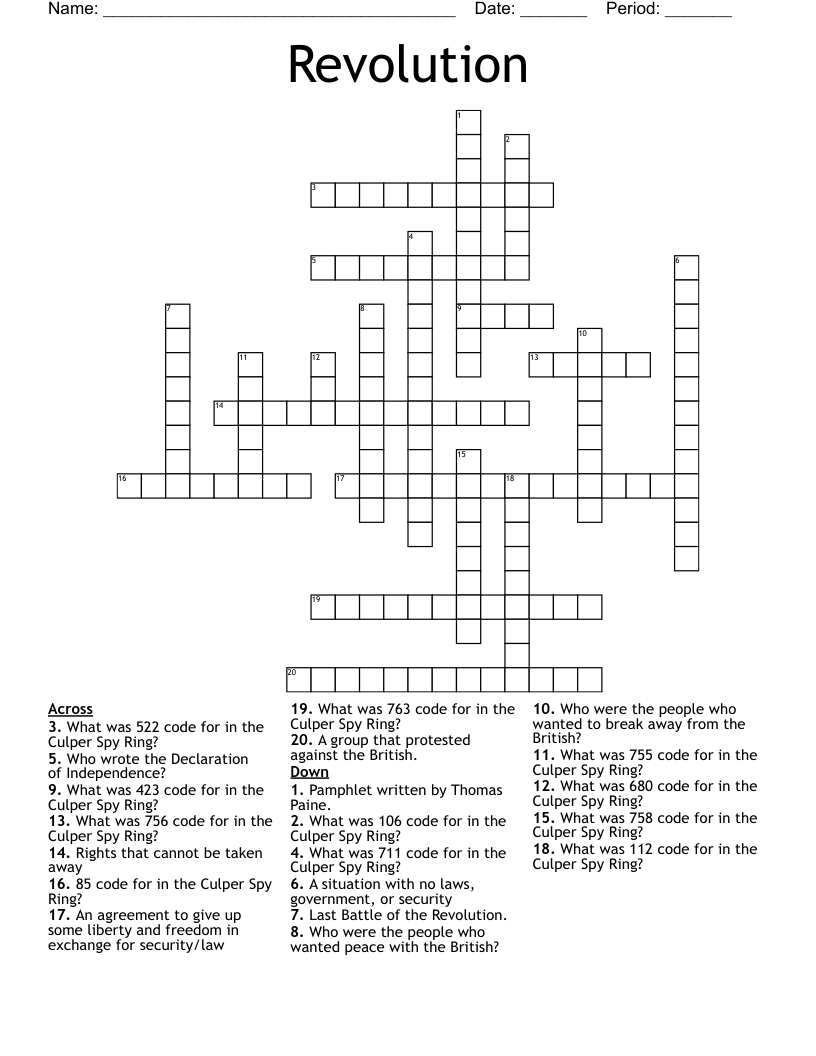 Revolution Crossword