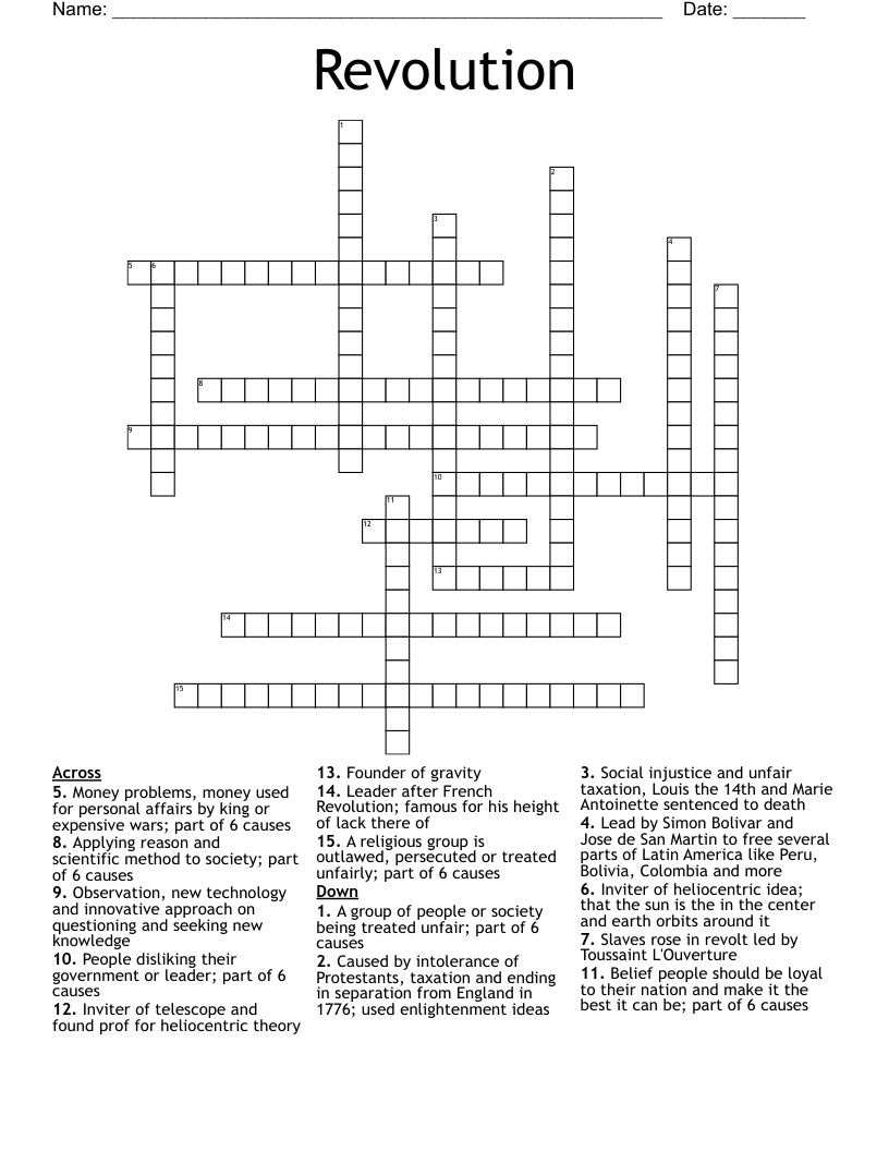 Revolution Crossword