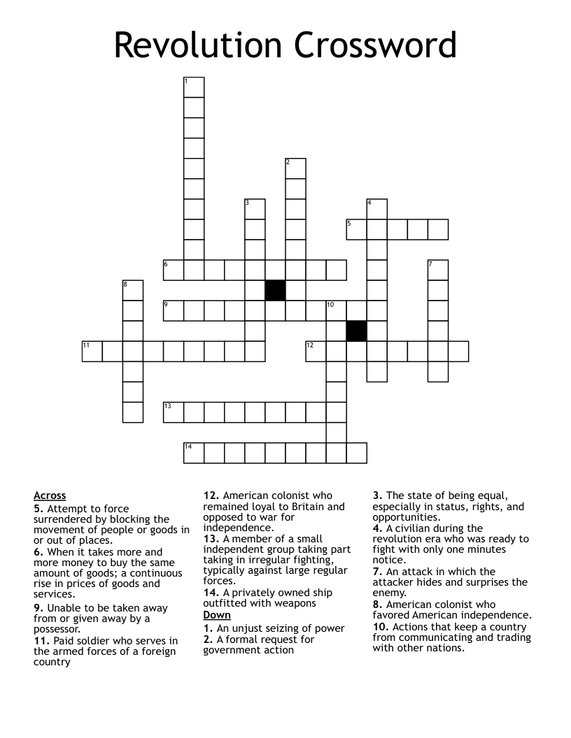 Revolution Crossword
