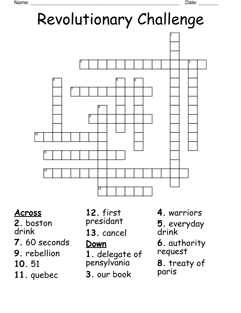 Revolutionary Challenge   Crossword