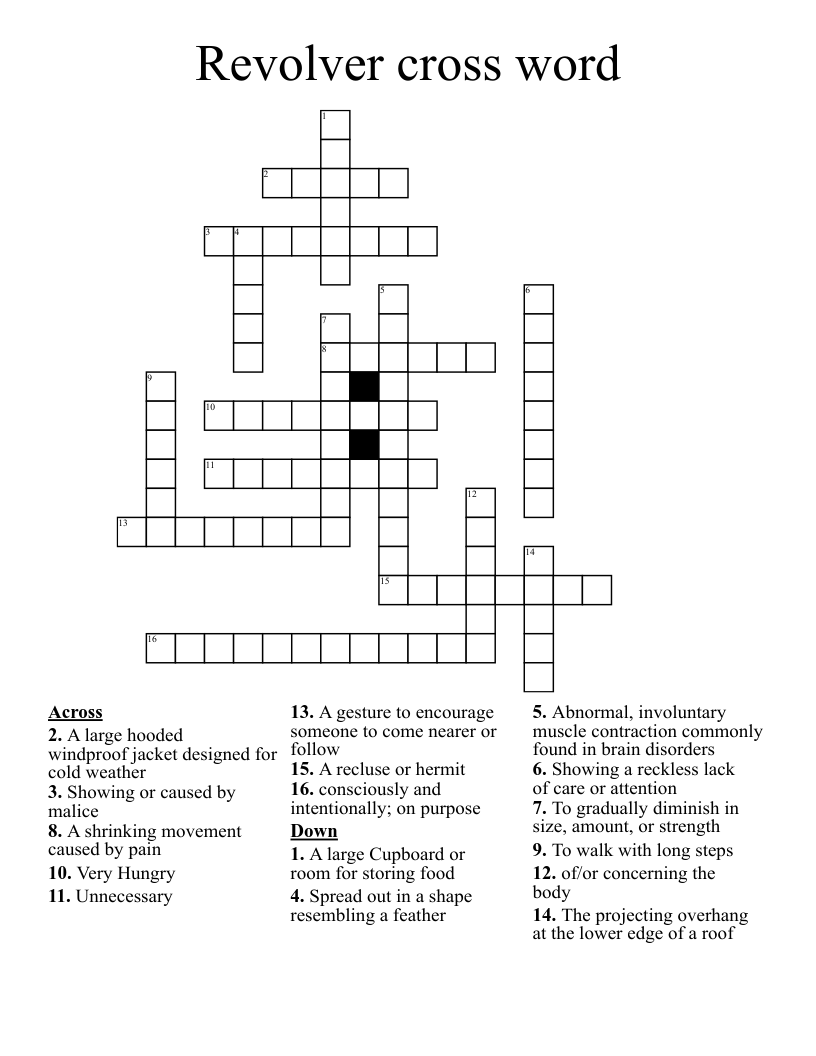 Revolver cross word 