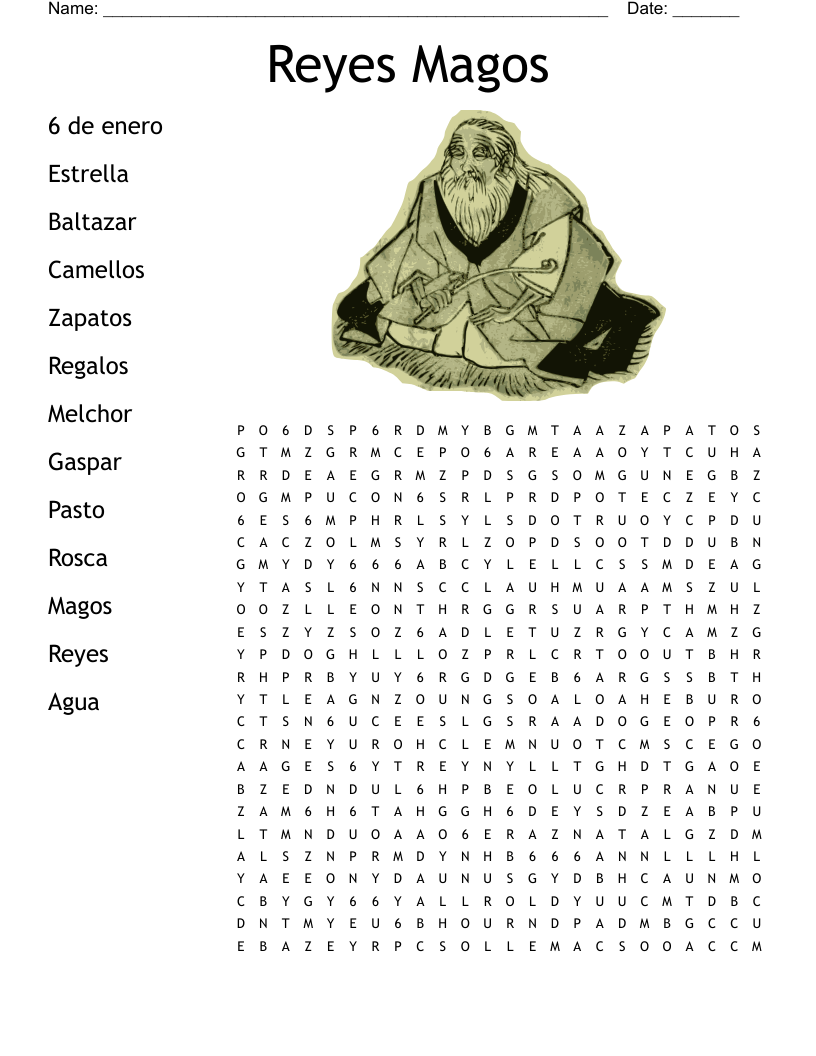 Reyes Magos Word Search