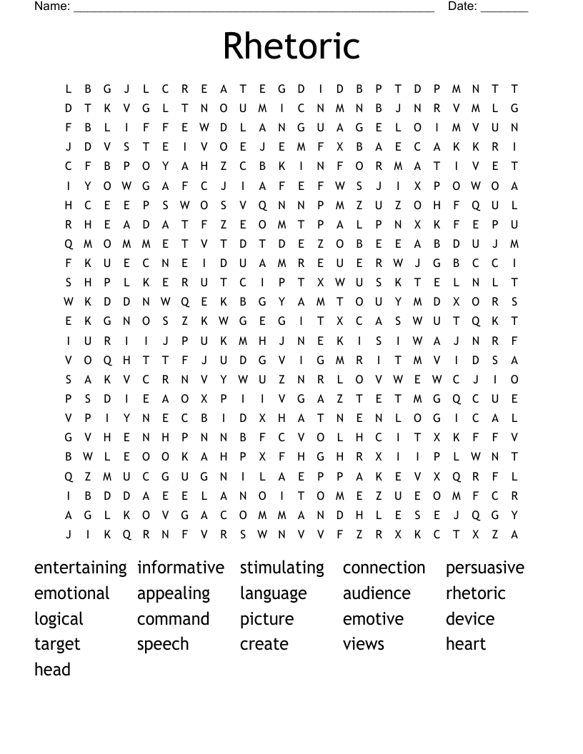 Rhetoric Word Search