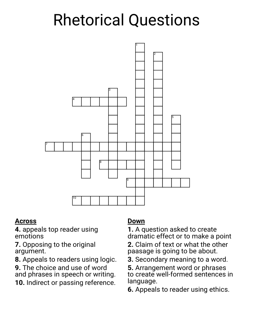 Rhetorical Questions Crossword