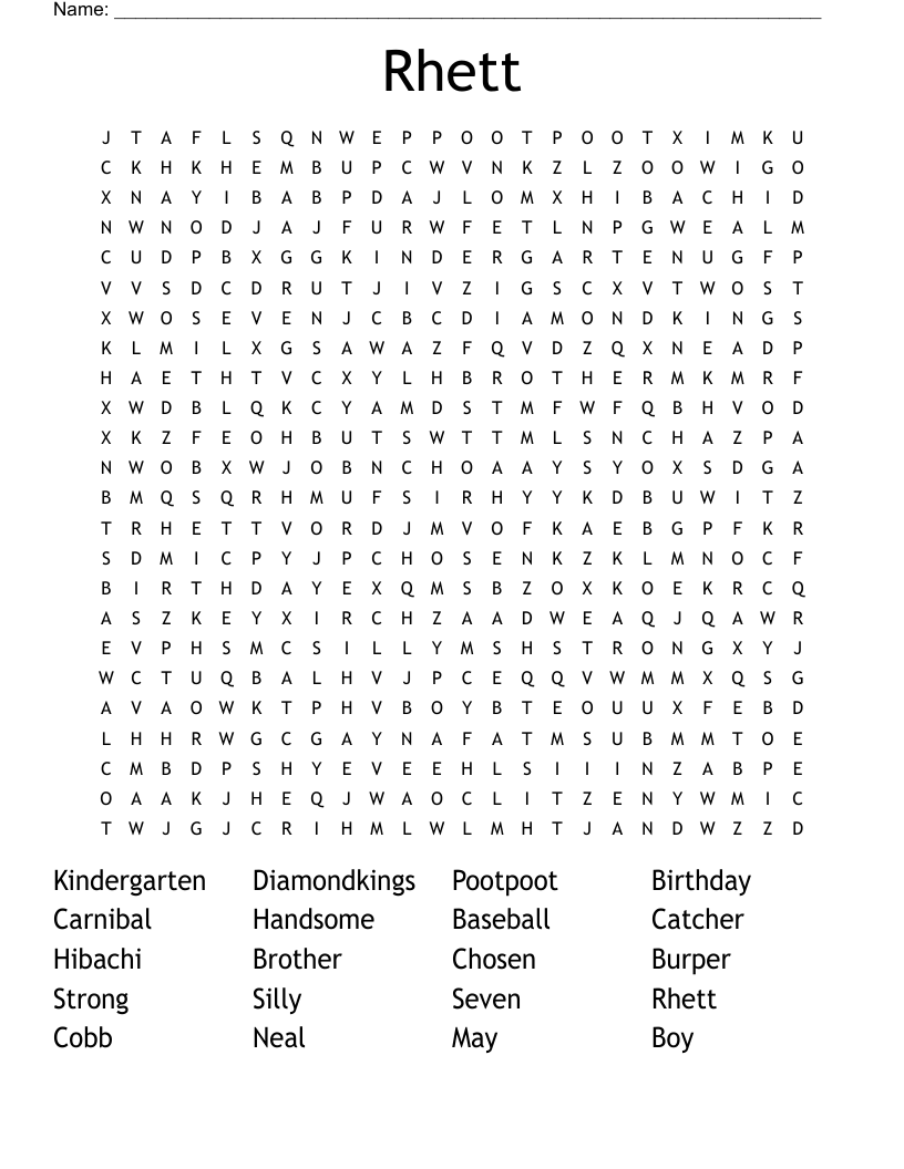 Rhett Word Search