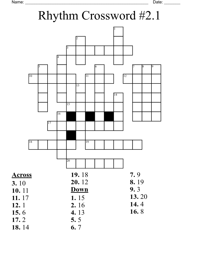 Rhythm Crossword #2.1