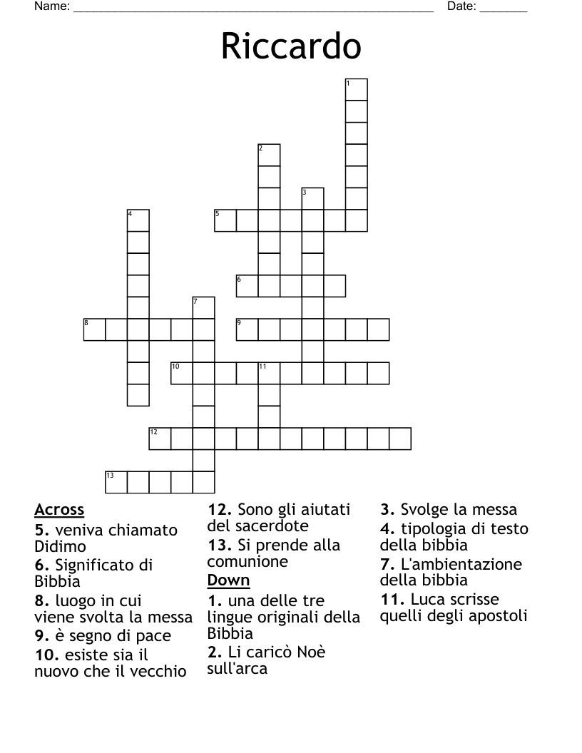 Riccardo Crossword