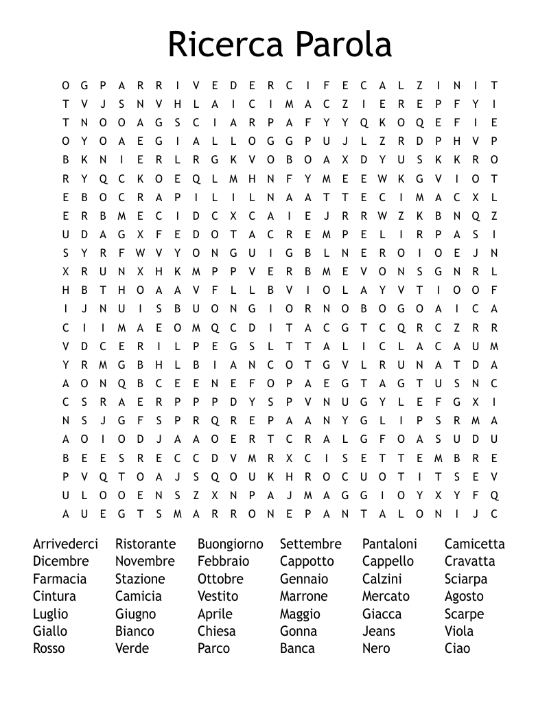 Ricerca Parola  Word Search