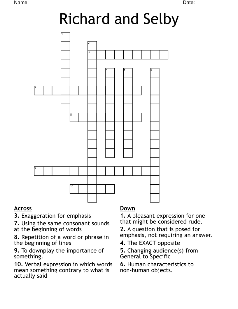 Richard and Selby Crossword