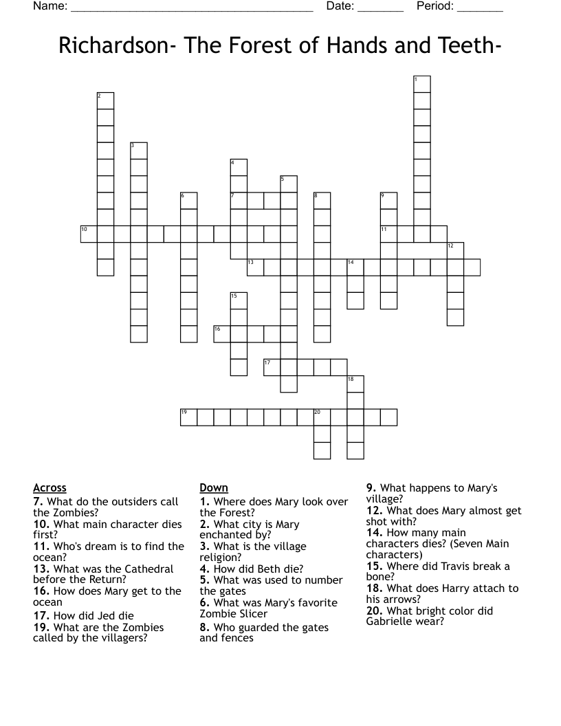 Richardson- The Forest of Hands and Teeth- Crossword