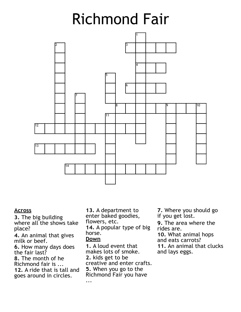 Richmond Fair Crossword