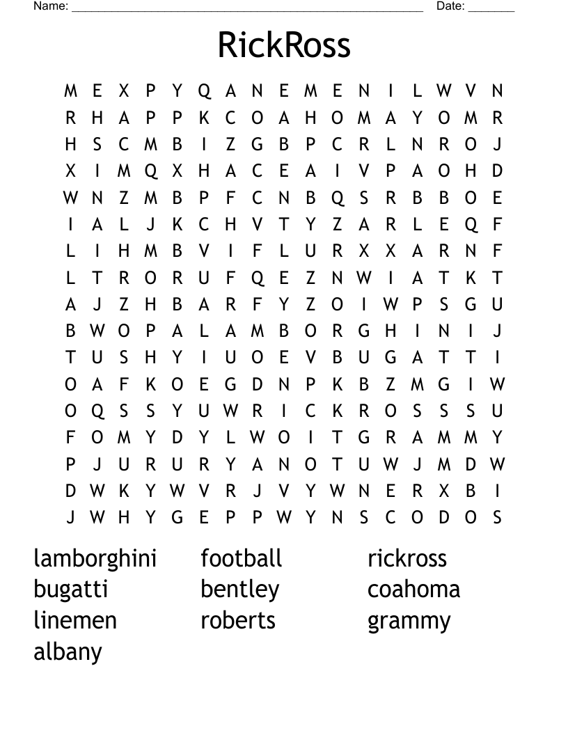 RickRoss Word Search