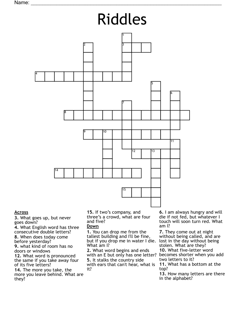 Riddles Crossword