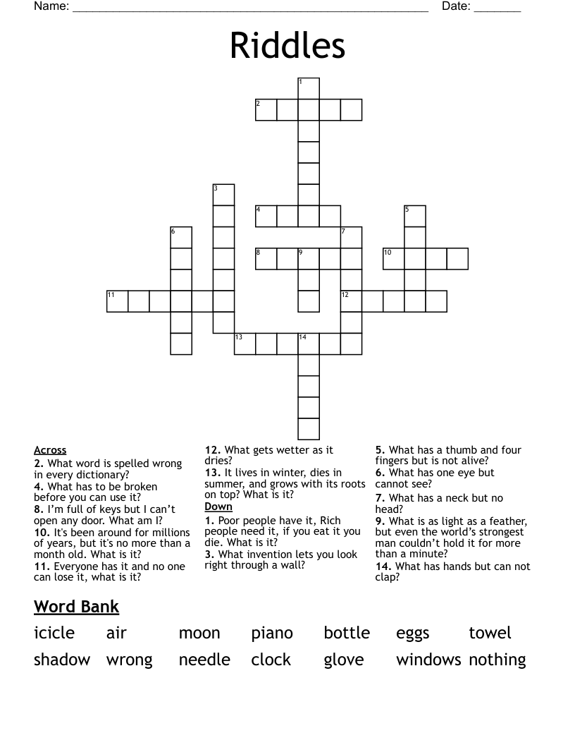 Riddles Crossword