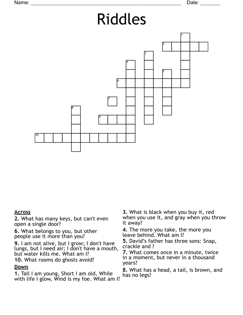 Riddles Crossword