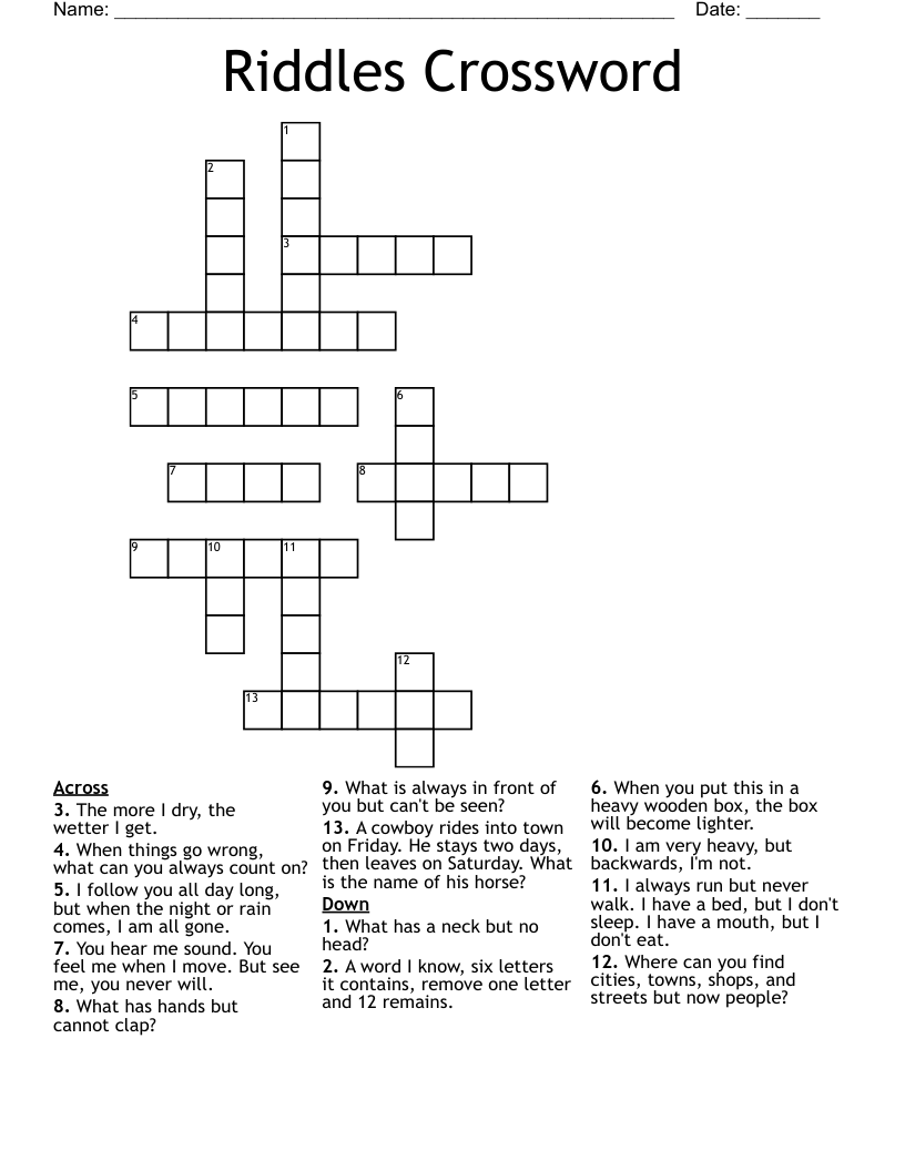 Riddles Crossword