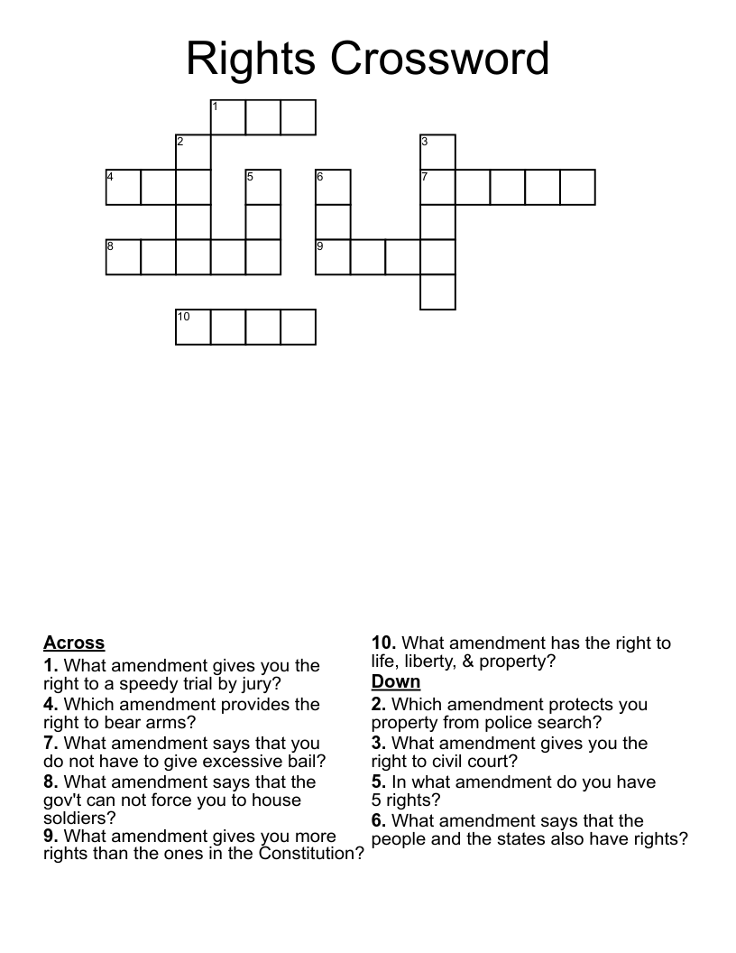 Rights Crossword