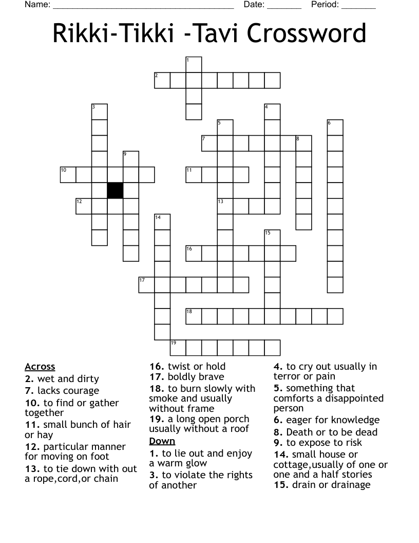 Rikki-Tikki -Tavi Crossword