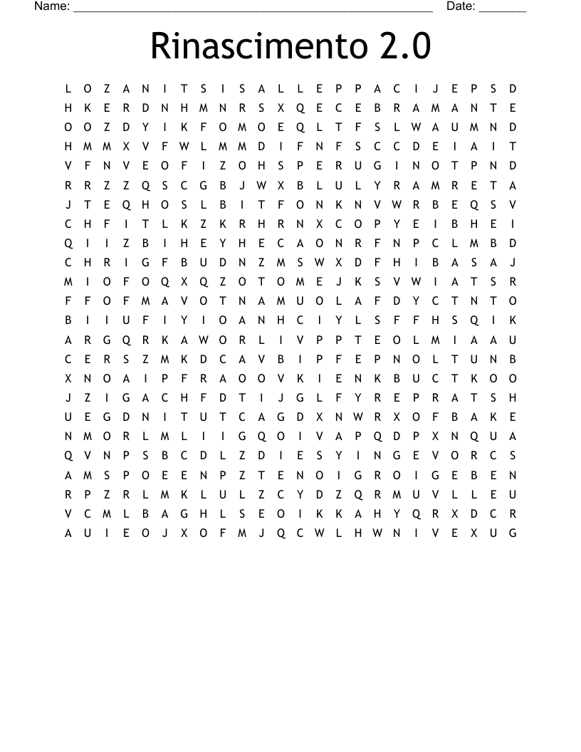Rinascimento 2.0 Word Search