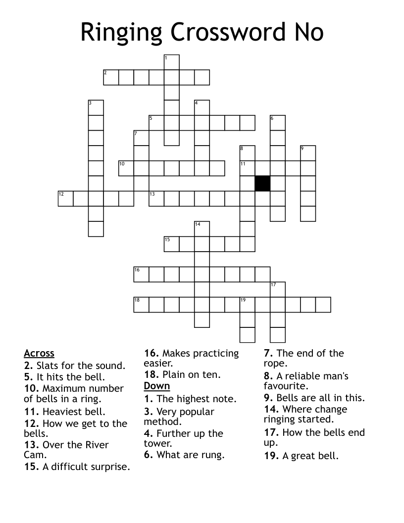 Ringing Crossword No 