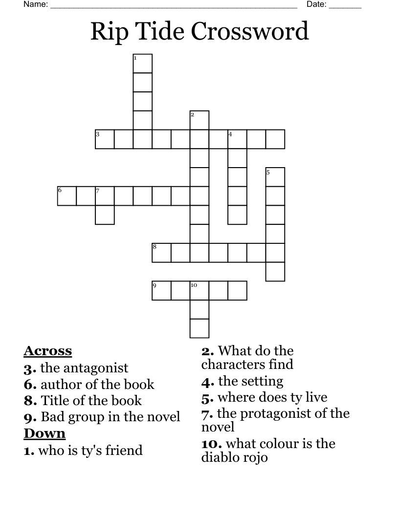 Rip Tide Crossword