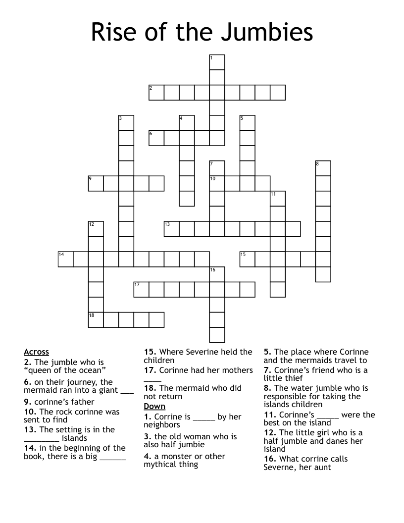 Rise of the Jumbies Crossword