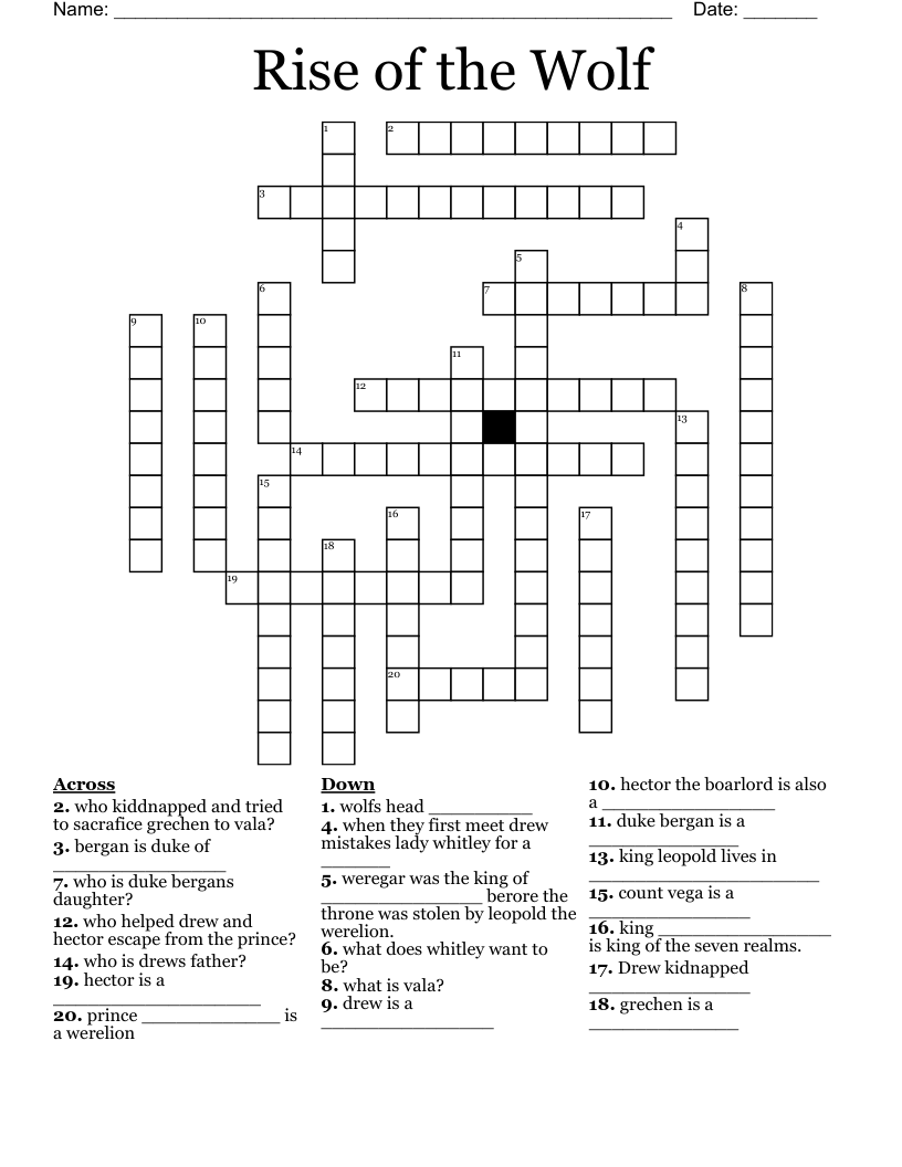 Rise of the Wolf Crossword