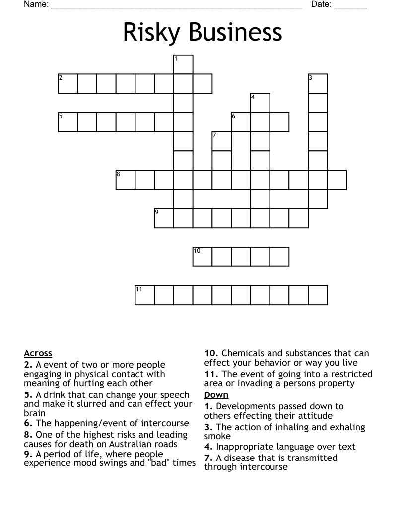 Risky Business Crossword