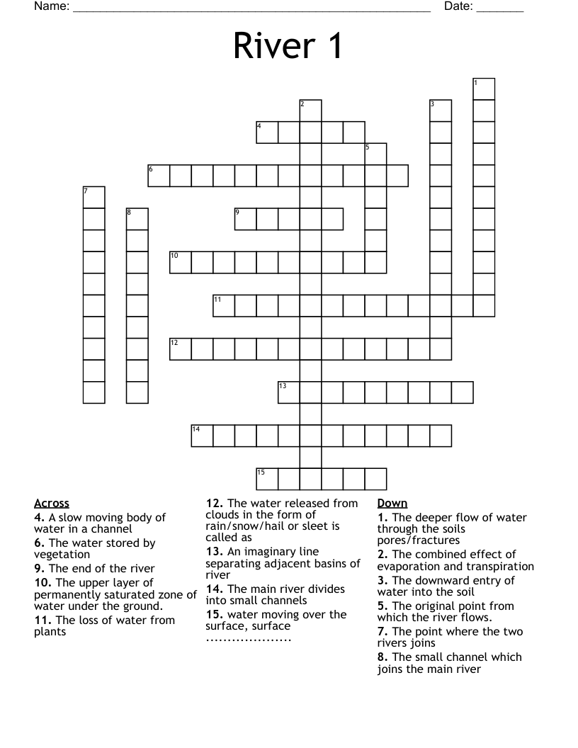 River 1 Crossword