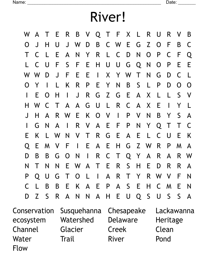 River! Word Search