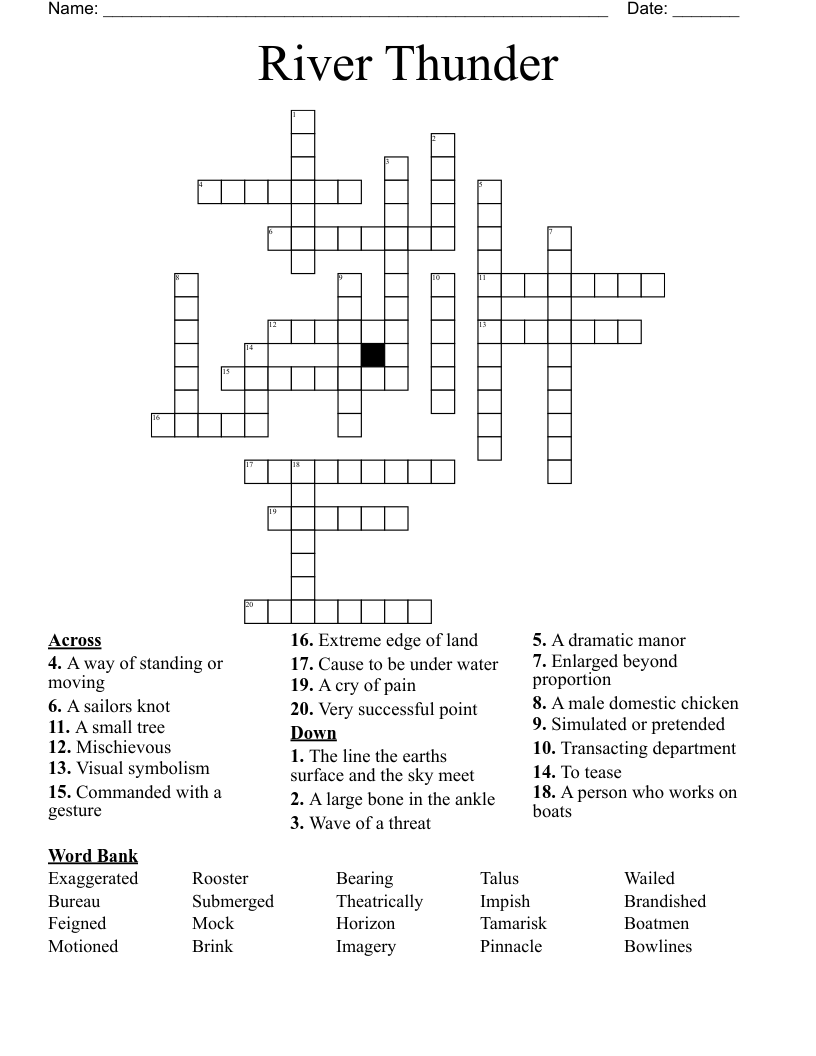 River Thunder Crossword