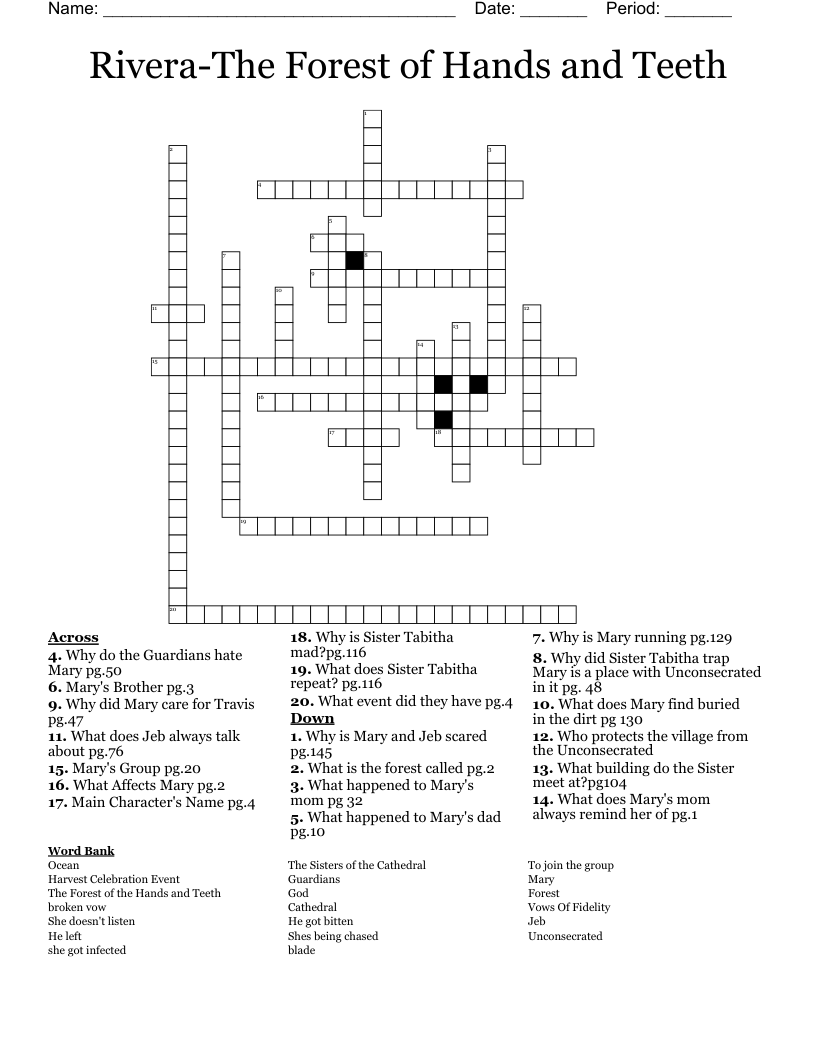 Rivera-The Forest of Hands and Teeth  Crossword
