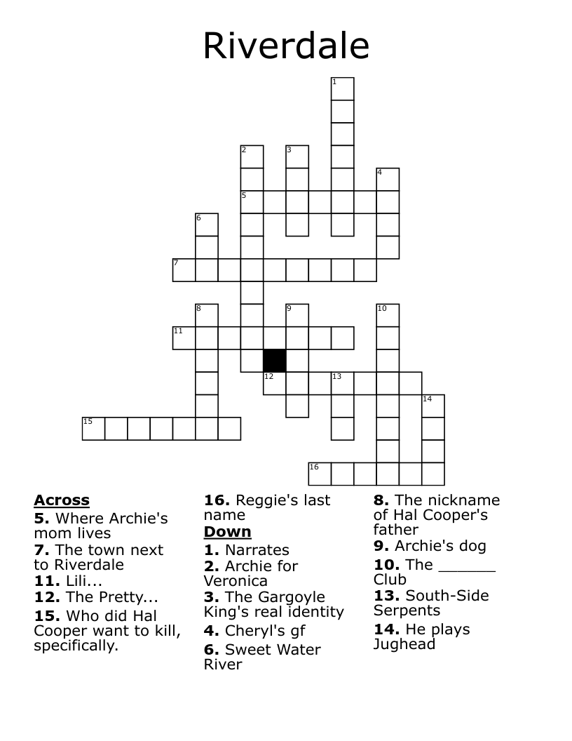 Riverdale Crossword