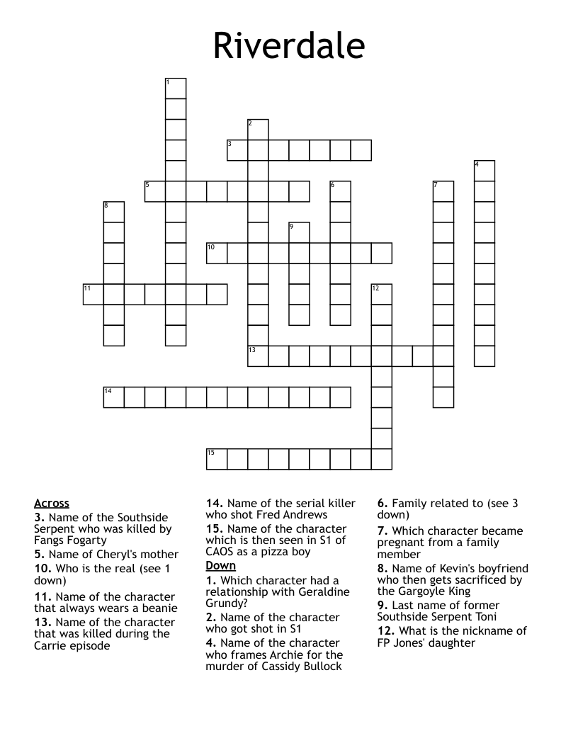 Riverdale Crossword