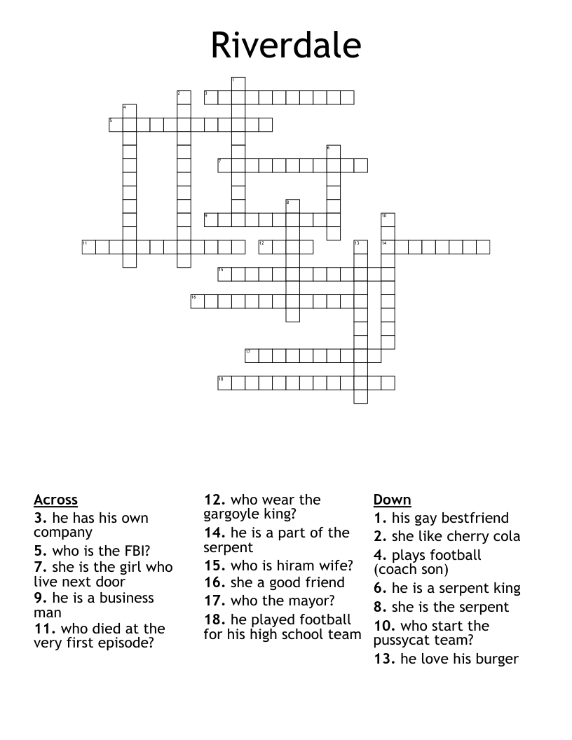 Riverdale Crossword