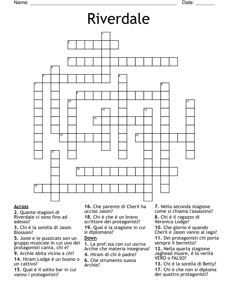 Riverdale Crossword