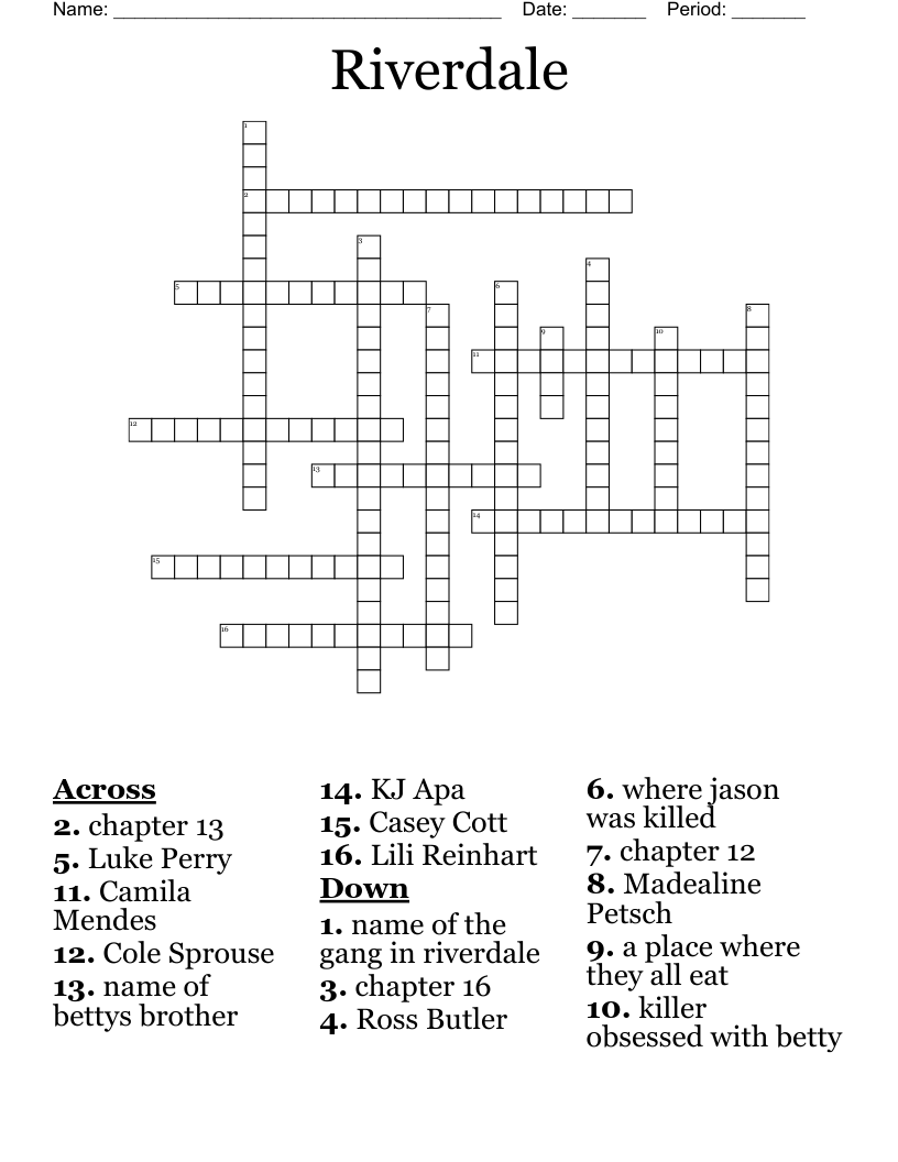 Riverdale Crossword