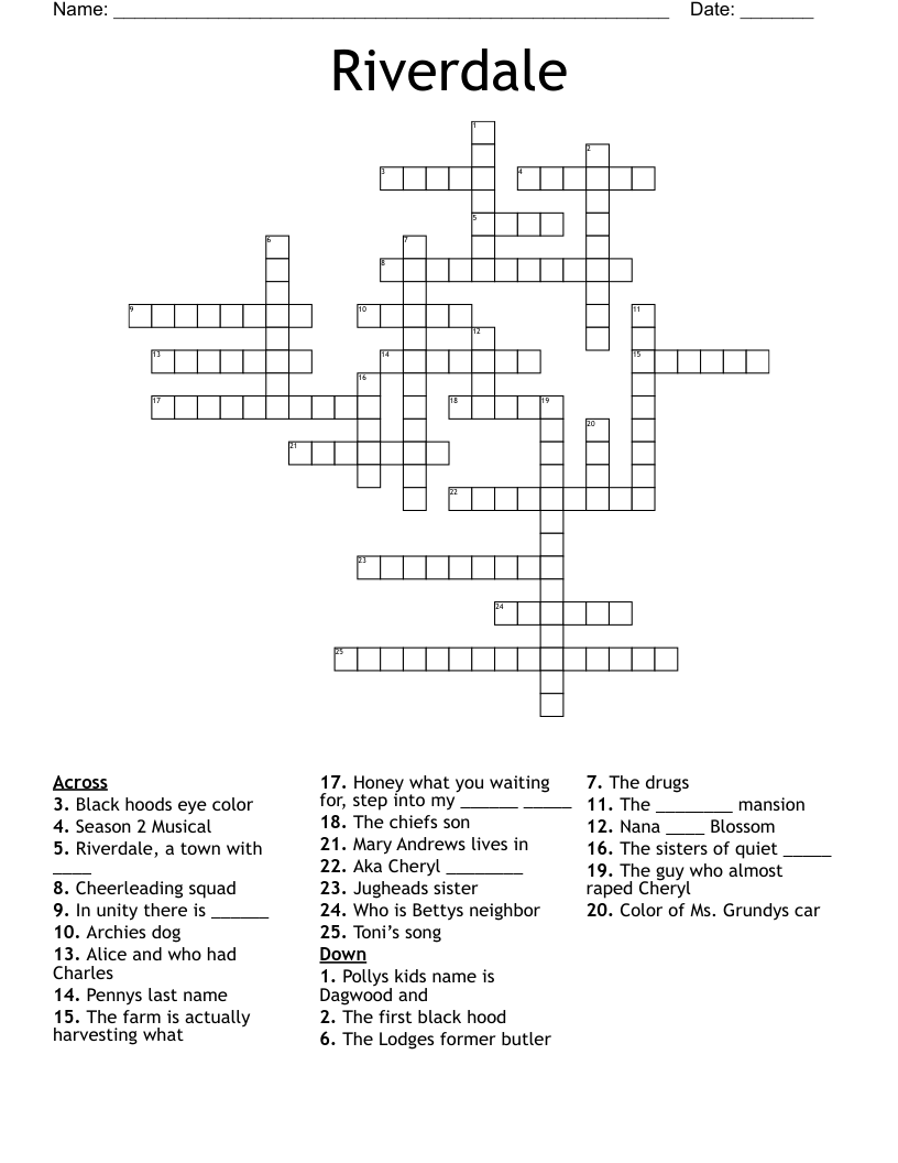 Riverdale  Crossword