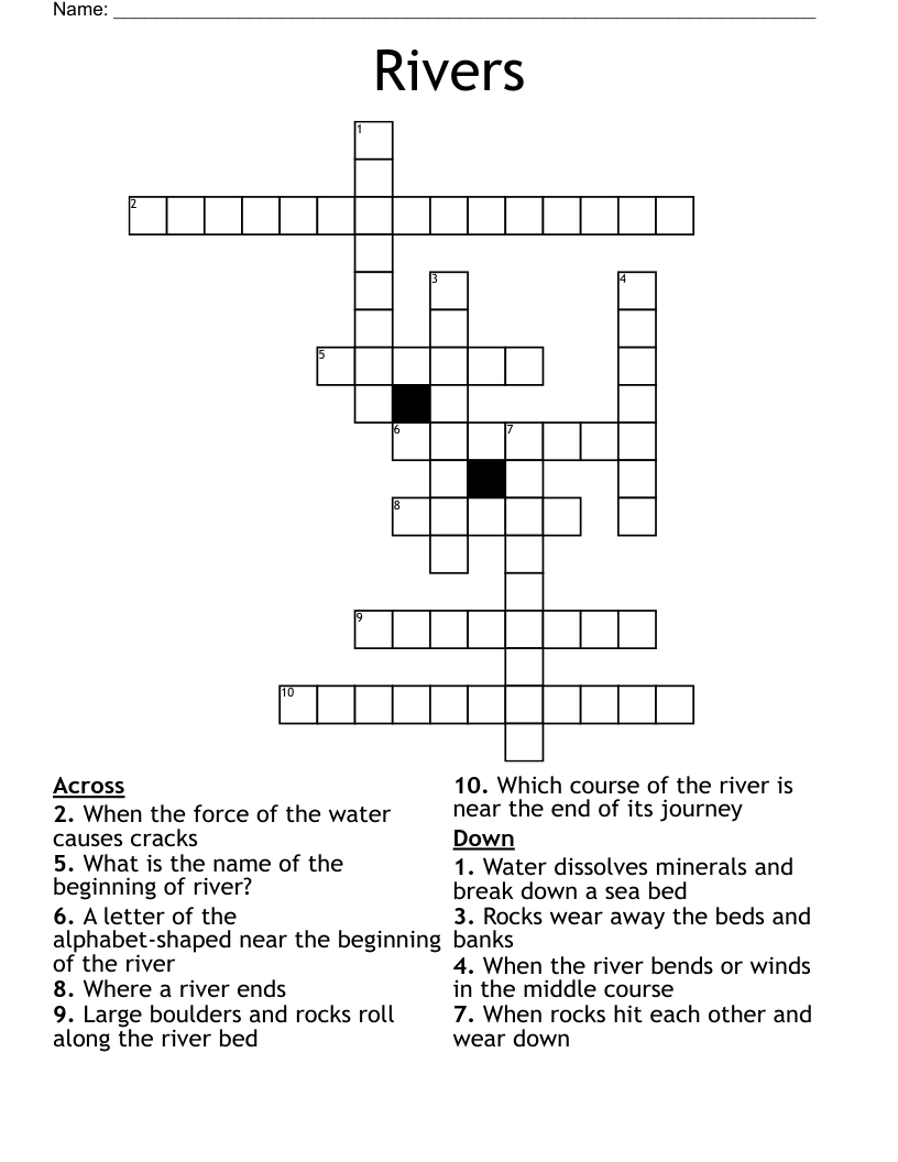 Rivers Crossword
